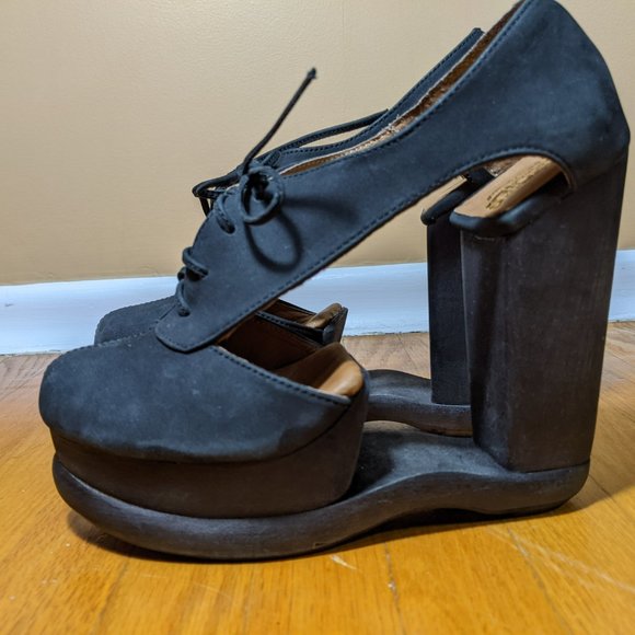 Jeffrey Campbell shankless Benched Woodies High heel size 7 - Picture 2 of 16